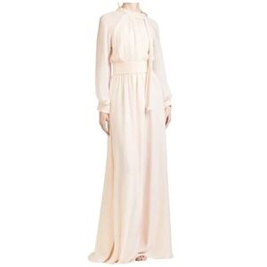 New SACHIN & BABI Vera 100% Silk Long Gown Long Dress Ivory Women's Sz 12